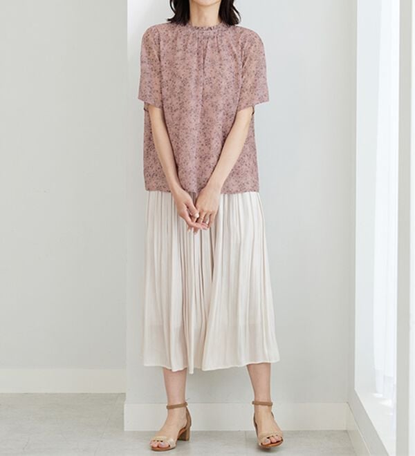 BELLUNA（ベルーナ）の「〈日比谷花壇〉フリル衿シフォンブラウス（ブラウス）」｜詳細画像