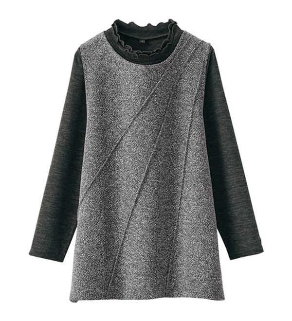 BELLUNA（ベルーナ）の「ブークレ素材タックデザインアンサンブル（アンサンブル）」｜詳細画像