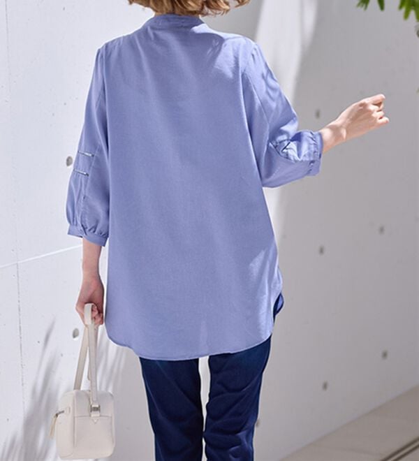 BELLUNA（ベルーナ）の「機能付リネン混ピンタック使いシャツチュニック（チュニック）」｜詳細画像