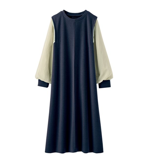 BELLUNA（ベルーナ）の「シアー袖デザインワンピース（その他ワンピース）」｜詳細画像