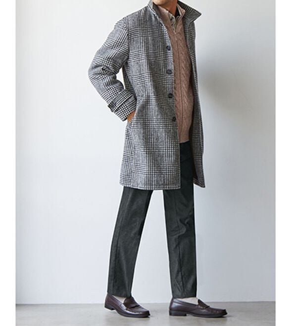 「ビッグチェックメルトンコート（メンズコート）」｜詳細画像