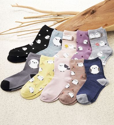 「【１０足組】大人可愛いシマエナガ靴下（靴下・ストッキング）」