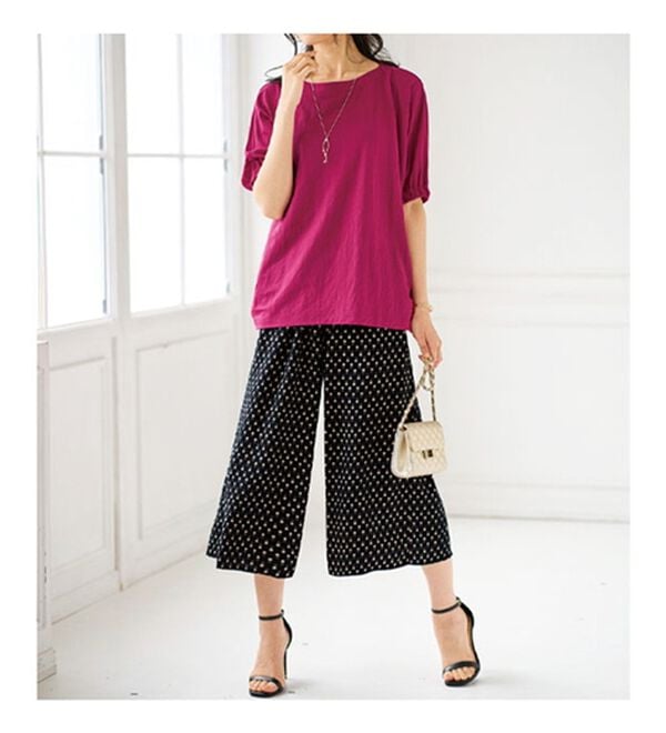 BELLUNA（ベルーナ）の「レーヨンポケット付ガウチョパンツ（ワイドパンツ・ガウチョ）」｜詳細画像