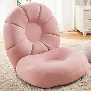 iellio（イエリオ）の「寝落ちるビーズクッション座椅子（フラワー）（座椅子）」｜ピンク