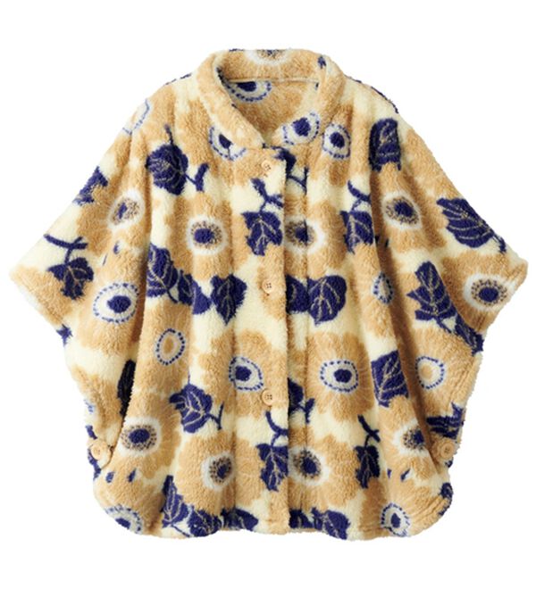 ルフラン（ルフラン）の「【２色組】ほっこり花柄のくつろぎポンチョ（パジャマ・ルームウェア）」｜詳細画像