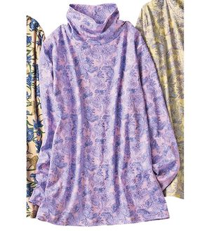 VINNO（ヴィノ）の「＜ＭＵＬＨＯＵＳＥ＞超長綿プリントプルオーバー（カットソー）」｜ペイズリー柄(ピンク)