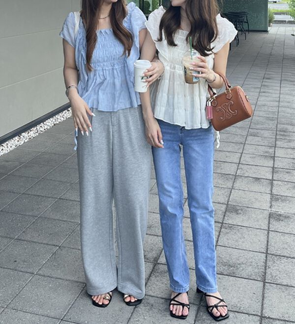 GeeRA（ジーラ）の「フリルシャーリングブラウス（ブラウス）」｜詳細画像