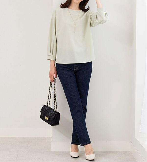 BELLUNA（ベルーナ）の「【2点セット】ジョーゼット素材ネックレス付ブラウス（ブラウス）」｜詳細画像