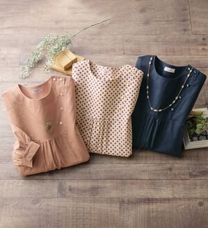 ルフラン（ルフラン）の「【３色組】アイロンいらずのお洒落なブラウス（ブラウス）」｜3色組