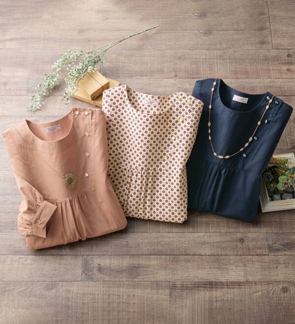 ルフラン（ルフラン）の「【３色組】アイロンいらずのお洒落なブラウス（ブラウス）」｜3色組