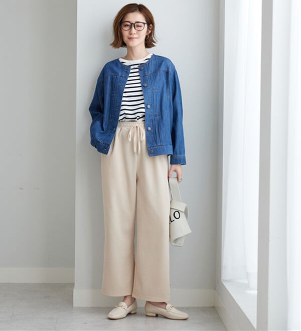 BELLUNA（ベルーナ）の「やわらかデニム素材ノーカラージャケット（その他ジャケット）」｜詳細画像