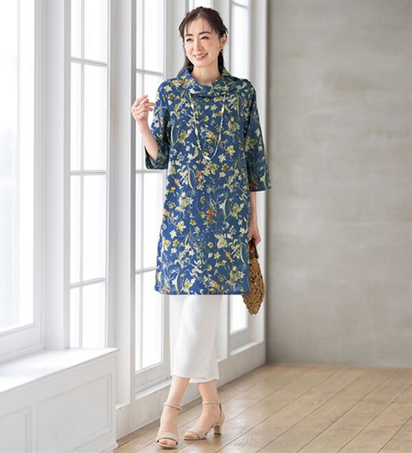 ルフラン（ルフラン）の「綿１００％花柄衿付きチュニック（チュニック）」｜詳細画像