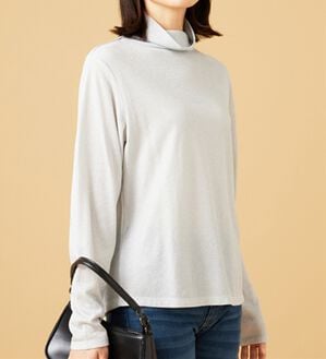 BELLUNA（ベルーナ）の「ラメ調ハイネックプルオーバー（カットソー）」｜アイボリー