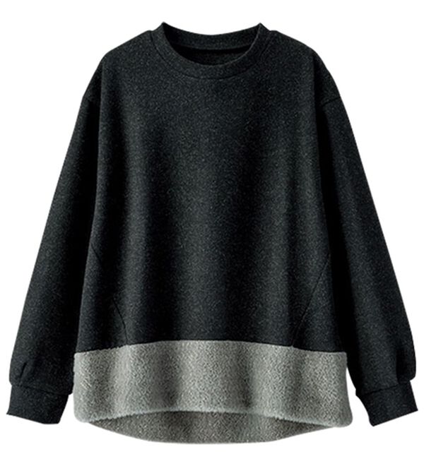 BELLUNA（ベルーナ）の「ラメ入りファー切替デザインプルオーバー（カットソー）」｜詳細画像