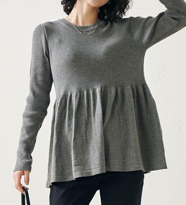 RANAN（ラナン）の「リブ切替ペプラムニット（ニット・セーター）」｜詳細画像