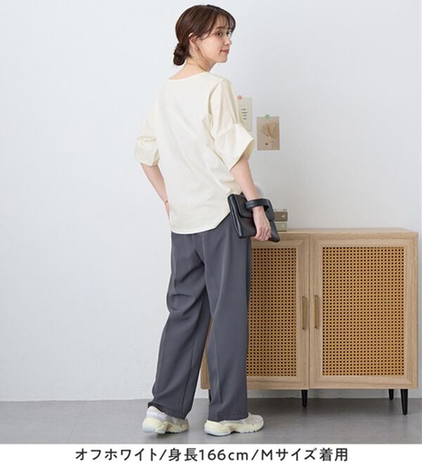 Viola e Viola（ヴィオラ エ ヴィオラ）の「ひんやり細見え！デザイン袖トップス（カットソー）」｜詳細画像