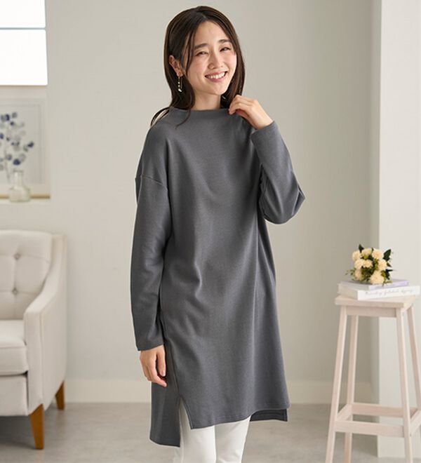 BELLUNA（ベルーナ）の「《ＨｕｇＲｅａｍコットン》ボトルネックチュニック（チュニック）」｜詳細画像