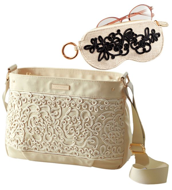 BELLUNA（ベルーナ）の「【２点セット】＜ＬＡＺＹ　ＳＵＳＡＮ＞花柄コード刺しゅう同色２点セット（ショルダーバッグ）」｜詳細画像