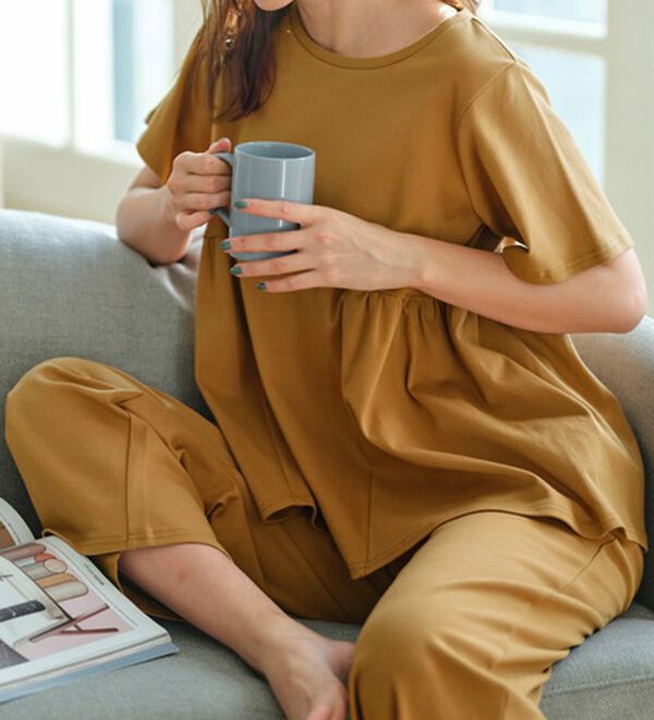 コットン100％シルケットスムースルームウェアセット