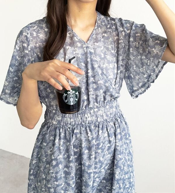 GeeRA（ジーラ）の「『ドラマ着用商品』 フレアースリーブカシュクールワンピース（その他ワンピース）」｜詳細画像