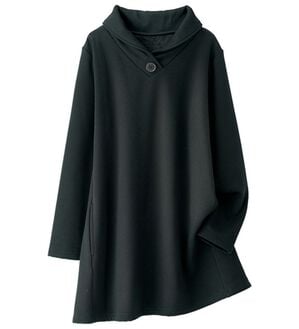 BELLUNA（ベルーナ）の「まるで着る毛布！裏ファーデザインチュニック（チュニック）」｜黒