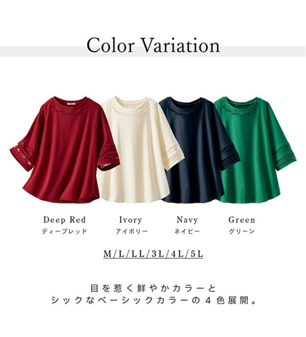 BELLUNA（ベルーナ）の「衿＆袖ハシゴレース使いプルオーバー（カットソー）」｜詳細画像