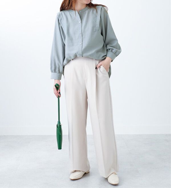 BELLUNA（ベルーナ）の「ビンテージ素材肩タックブラウス（ブラウス）」｜詳細画像