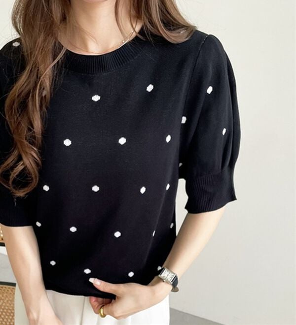 GeeRA（ジーラ）の「ドット柄ジャガードトップス（ニット・セーター）」｜詳細画像