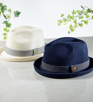 「＜ゴールデンベア＞こだわりの麻混ワッフルハット　中折れ（メンズ帽子）」｜詳細画像