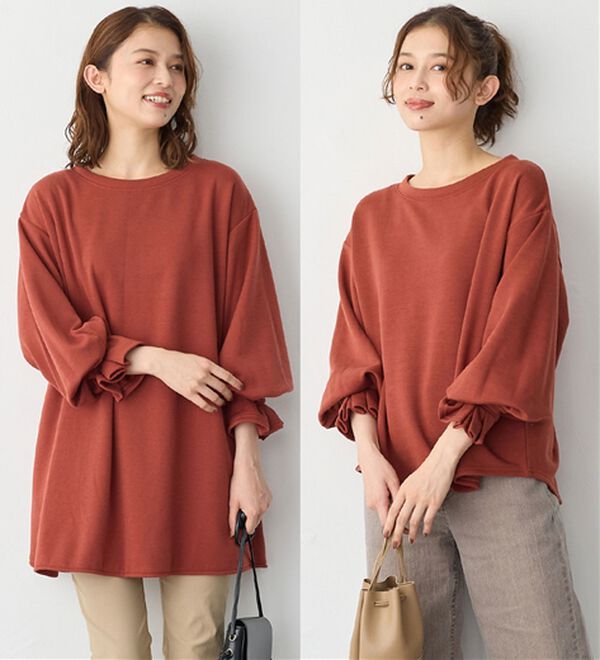 蓄熱保温】裏ファー袖タックプルオーバー - ベルーナ【公式】 