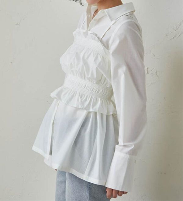 RANAN（ラナン）の「ビスチェ&times;レギュラーカラーシャツ（シャツ）」｜詳細画像