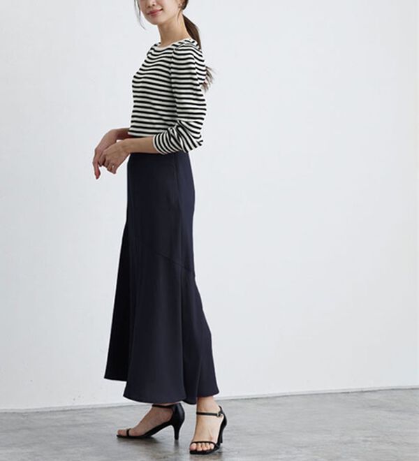 Pierrot（ピエロ）の「【選べるネック】パワーショルダーリブニット（ニット・セーター）」｜詳細画像