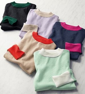 BELLUNA（ベルーナ）の「ラメ入り配色ニットプルオーバー（ニット・セーター）」｜詳細画像