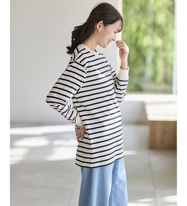 BELLUNA（ベルーナ）の「強撚綿１００％長袖プルオーバー（カットソー）」｜詳細画像