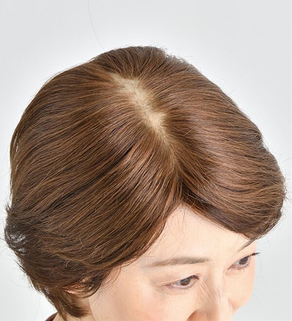 「人毛１００％お買い得！ハンドメイド・ワイドヘアピース（ウィッグ・ヘアピース・エクステ）」｜詳細画像