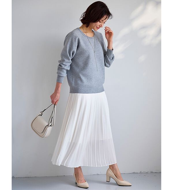 BELLUNA（ベルーナ）の「トレーナー感覚！きれいめカジュアルさんのためのニットトレーナー（ニット・セーター）」｜詳細画像