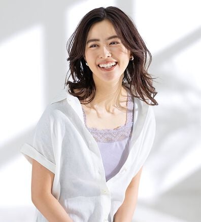 LAVIENNE（ラヴィエンヌ）の「【夏を快適に！】綿１００％汗取りレース・カップ付インナー＜さらりラボ＞（ブラトップ・カップ付きインナー）」