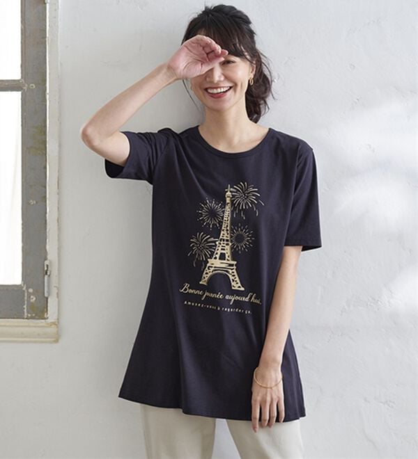 BELLUNA（ベルーナ）の「綿１００％プリントＴシャツ（Tシャツ）」｜詳細画像