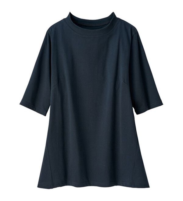 LAVIENNE（ラヴィエンヌ）の「綿１００％サイド切替スタンド衿Ｔシャツ（カットソー）」｜詳細画像