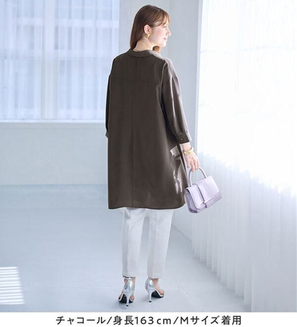 alotta（アロッタ）の「衿付きスキッパーとろみチュニックワンピース（チュニックワンピース）」｜詳細画像