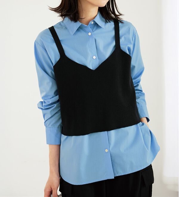 BELLUNA（ベルーナ）の「ニットビスチェ&times;シャツアンサンブル（アンサンブル）」｜詳細画像