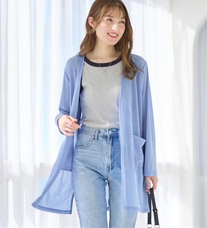 alotta（アロッタ）の「【選べる丈】さらっと軽いサマーカーディガン（その他カーディガン）」｜ライトブルー／ミドル