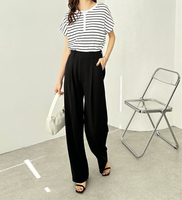 GeeRA（ジーラ）の「美脚魅せタックワイドスラックスパンツ（ワイドパンツ・ガウチョ）」｜詳細画像