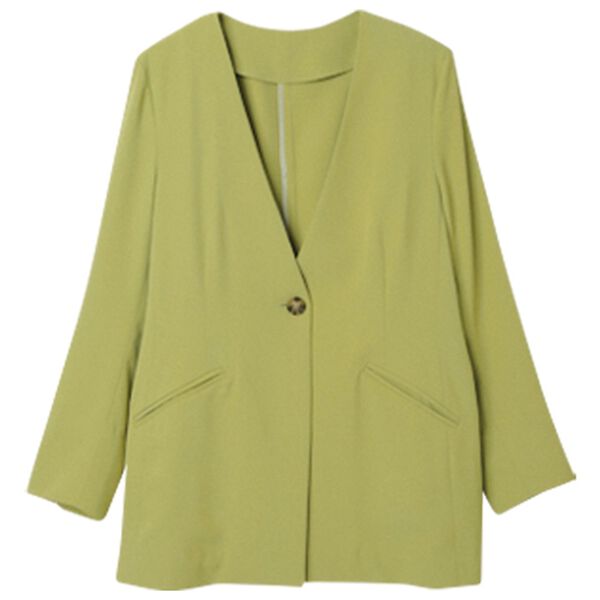 RANAN（ラナン）の「ノーカラーデザインジャケット（ノーカラージャケット）」｜ピスタチオ