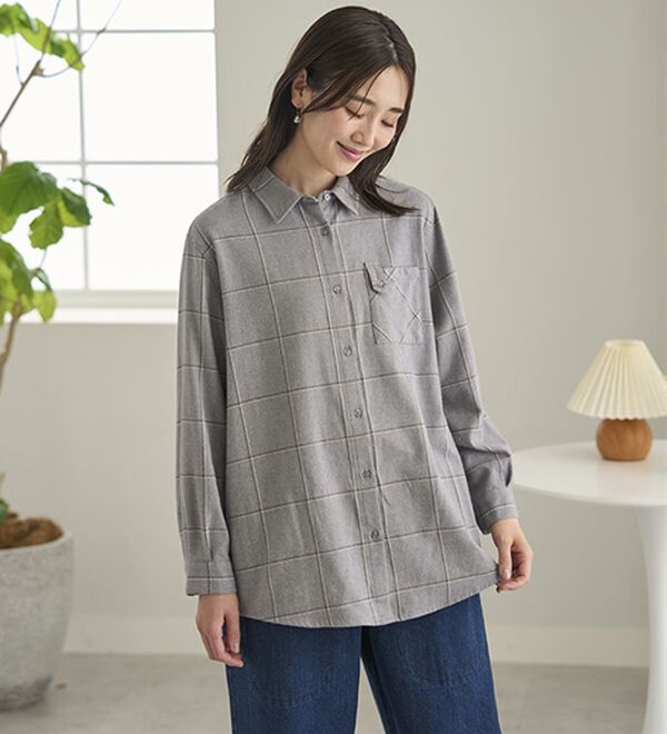 BELLUNA（ベルーナ）の「《ＨｕｇＲｅａｍコットン》ポケットシャツ（シャツ）」｜詳細画像