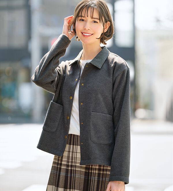 BELLUNA（ベルーナ）の「やわらかウール調素材衿付ジャケット（その他ジャケット）」｜詳細画像