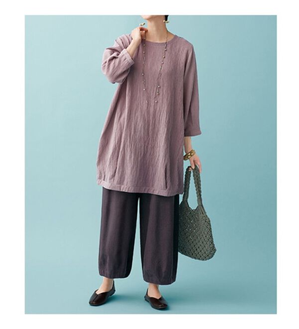 BELLUNA（ベルーナ）の「麻混バルーンデザインパンツ（フルレングスパンツ）」｜詳細画像