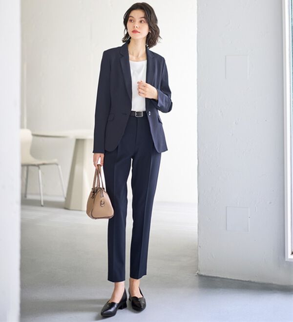 GeeRA（ジーラ）の「【2点セット】選べるボトム！洗えて型くずれしないパンツスーツセット（パンツスーツ）」｜詳細画像