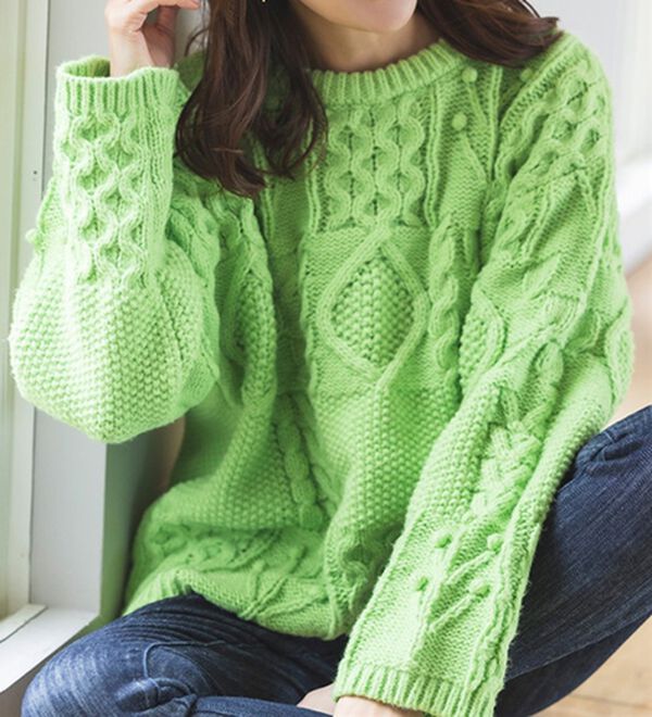 RANAN（ラナン）の「パッチワークケーブル編ニット（ニット・セーター）」｜詳細画像