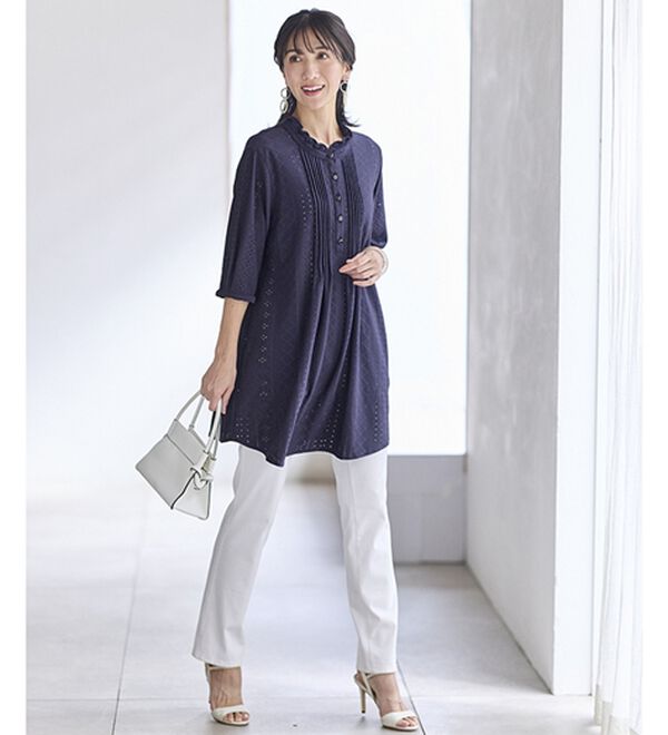 BELLUNA（ベルーナ）の「カットレースフレアーチュニック（チュニック）」｜詳細画像